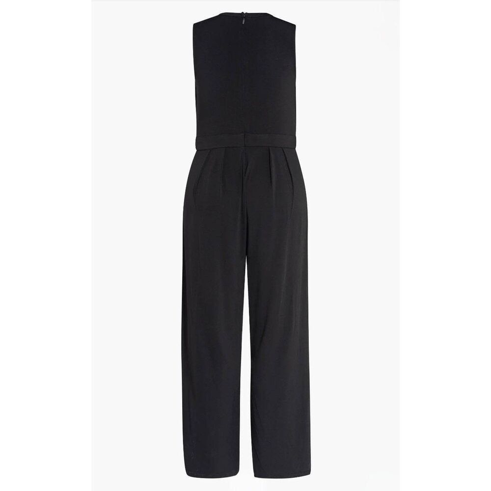 City Chic Angular Wide Leg Jumpsuit Black Plus 22 3X Pockets NWOT Formal Wedding - Picture 4 of 16